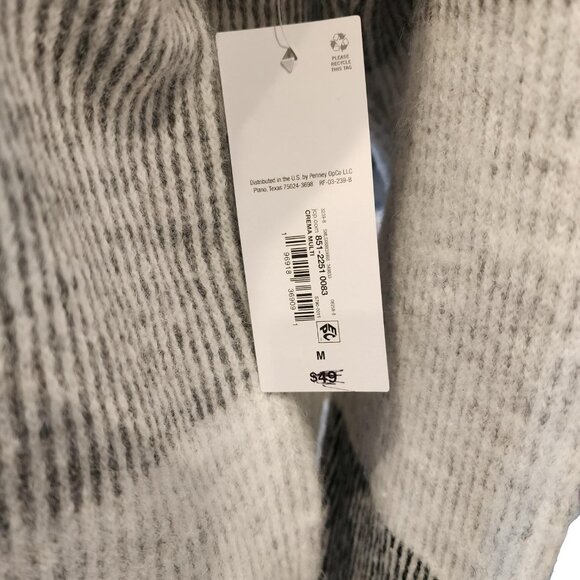 Liz Claiborne Cashmere-feel Knit Sweater - Black, Grey, and White. NWT - Size M - Picture 5 of 6